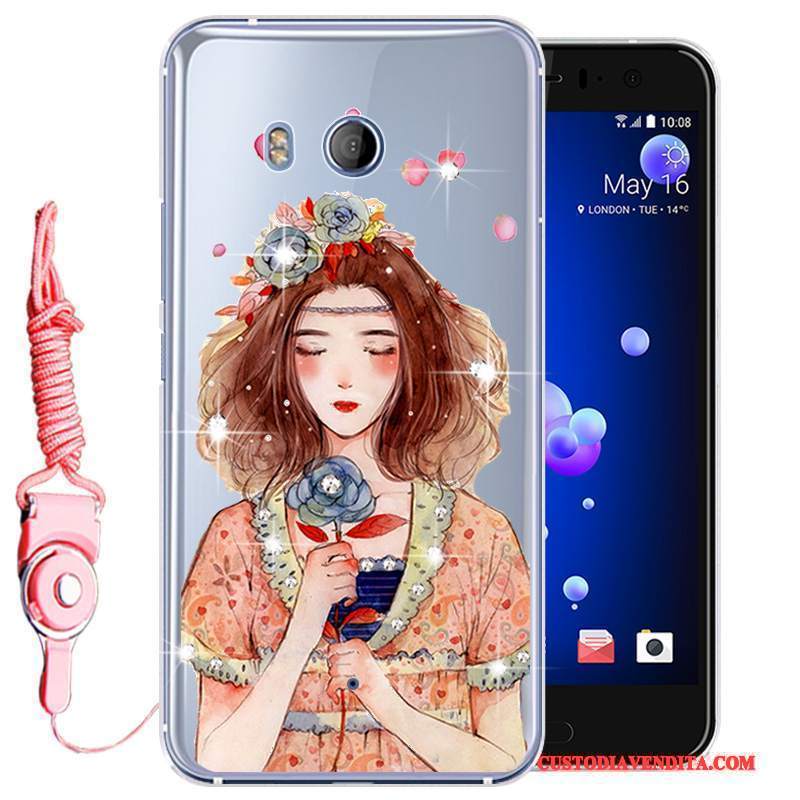 Custodia Htc U11 Protezione Telefono Tutto Incluso, Cover Htc U11 Strass Anti-caduta Morbido