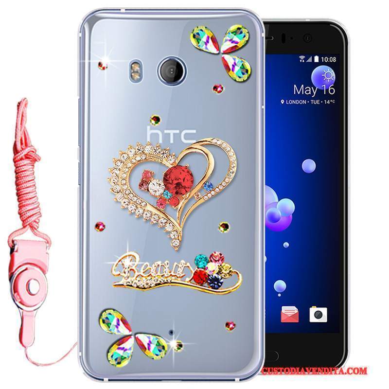 Custodia Htc U11 Protezione Telefono Tutto Incluso, Cover Htc U11 Strass Anti-caduta Morbido