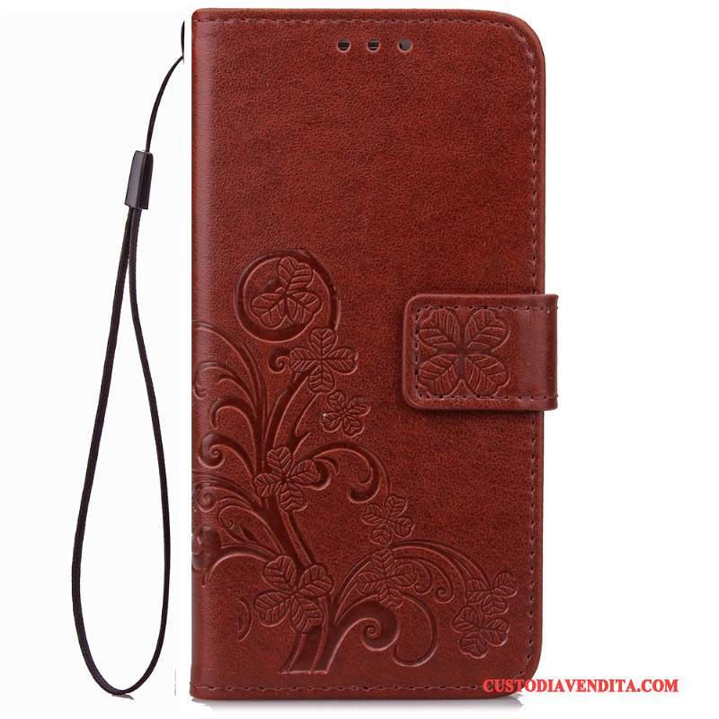 Custodia Huawei Ascend G6 Folio Tendenza Rosso, Cover Huawei Ascend G6 Pelle Anti-cadutatelefono