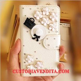 Custodia Huawei Ascend G6 Pelle Telefono Borse, Cover Huawei Ascend G6 Strass Oro