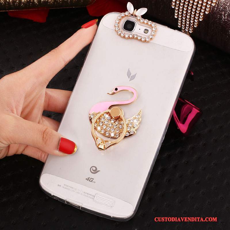 Custodia Huawei Ascend G7 Protezione Morbidotelefono, Cover Huawei Ascend G7 Strass Rosa