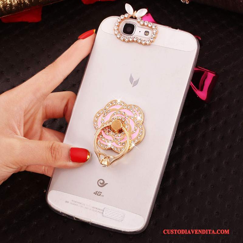 Custodia Huawei Ascend G7 Protezione Morbidotelefono, Cover Huawei Ascend G7 Strass Rosa