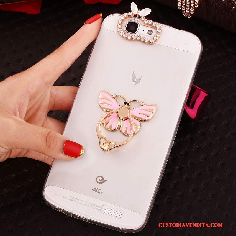 Custodia Huawei Ascend G7 Protezione Morbidotelefono, Cover Huawei Ascend G7 Strass Rosa