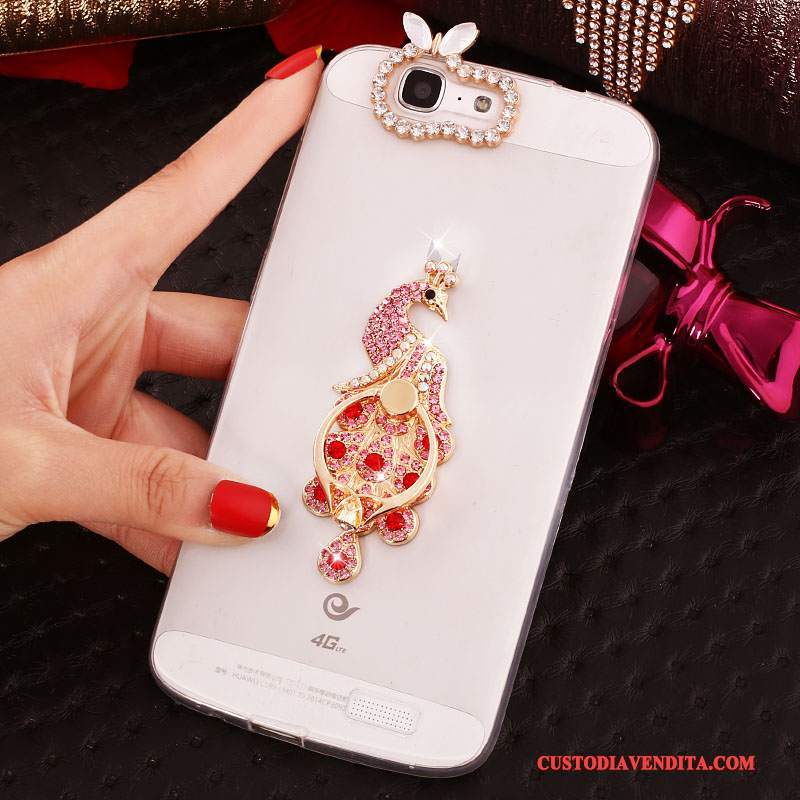 Custodia Huawei Ascend G7 Protezione Morbidotelefono, Cover Huawei Ascend G7 Strass Rosa