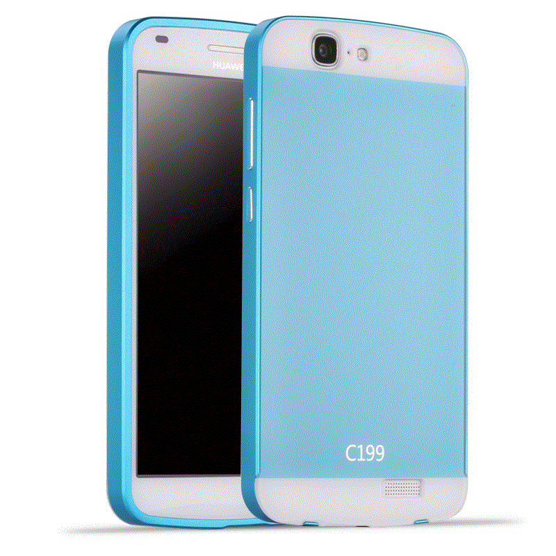 Custodia Huawei Ascend G7 Protezione Telefono Blu Chiaro, Cover Huawei Ascend G7 Metallo Tutto Incluso