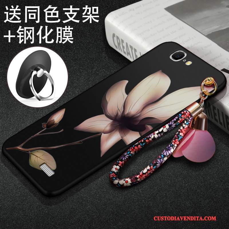 Custodia Huawei Ascend G7 Silicone Macchiati Morbido, Cover Huawei Ascend G7 Protezione Nero Tutto Incluso