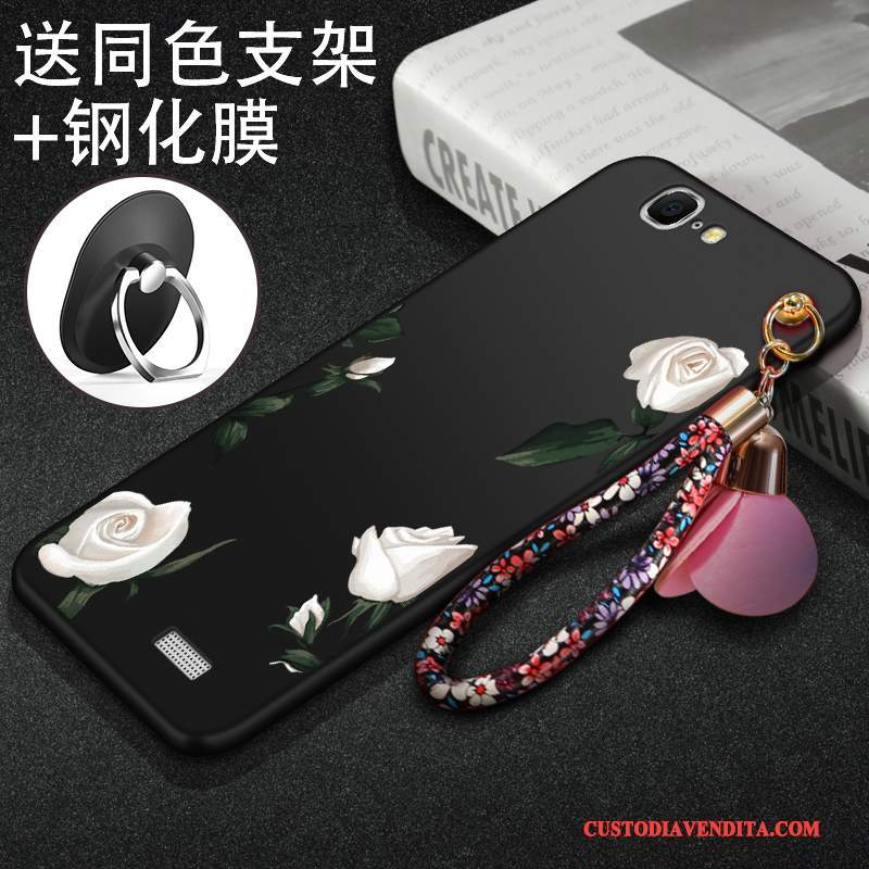 Custodia Huawei Ascend G7 Silicone Macchiati Morbido, Cover Huawei Ascend G7 Protezione Nero Tutto Incluso