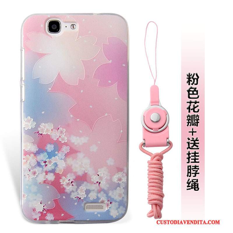 Custodia Huawei Ascend G7 Silicone Morbido Anti-caduta, Cover Huawei Ascend G7 Protezione Ornamenti Appesitelefono