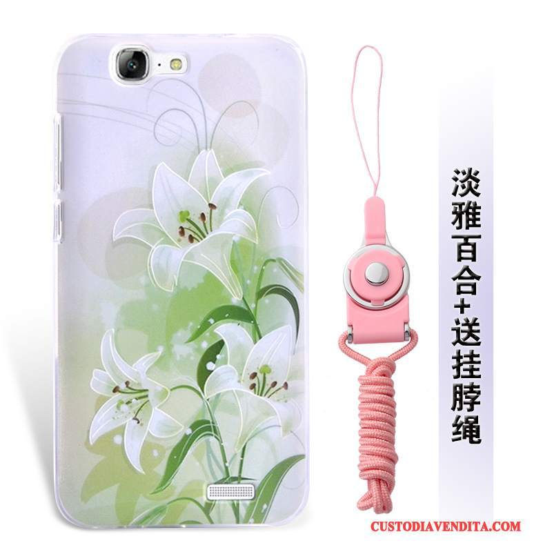 Custodia Huawei Ascend G7 Silicone Morbido Anti-caduta, Cover Huawei Ascend G7 Protezione Ornamenti Appesitelefono