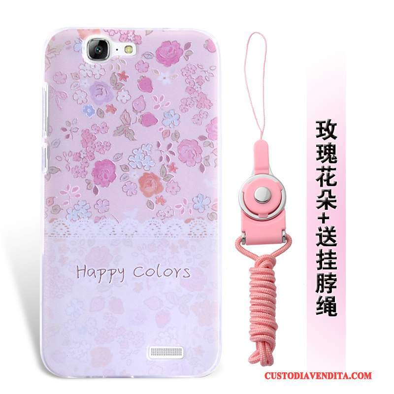 Custodia Huawei Ascend G7 Silicone Morbido Anti-caduta, Cover Huawei Ascend G7 Protezione Ornamenti Appesitelefono