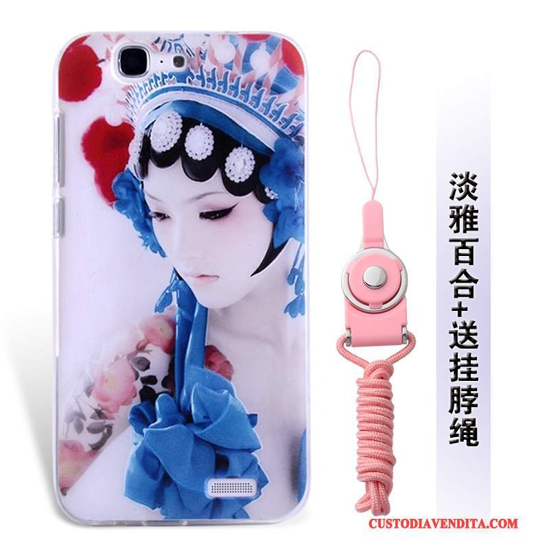 Custodia Huawei Ascend G7 Silicone Morbido Anti-caduta, Cover Huawei Ascend G7 Protezione Ornamenti Appesitelefono