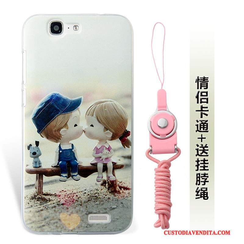 Custodia Huawei Ascend G7 Silicone Morbido Anti-caduta, Cover Huawei Ascend G7 Protezione Ornamenti Appesitelefono