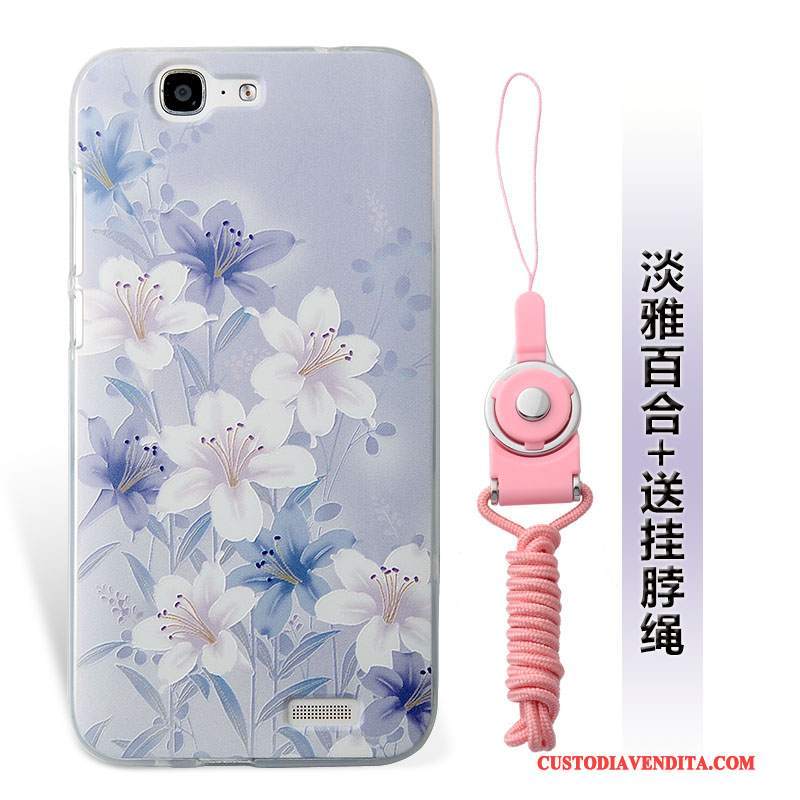 Custodia Huawei Ascend G7 Silicone Morbido Anti-caduta, Cover Huawei Ascend G7 Protezione Ornamenti Appesitelefono