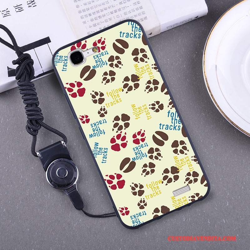 Custodia Huawei Ascend G7 Silicone Pellicola Protettivatelefono, Cover Huawei Ascend G7 Ornamenti Appesi Giallo