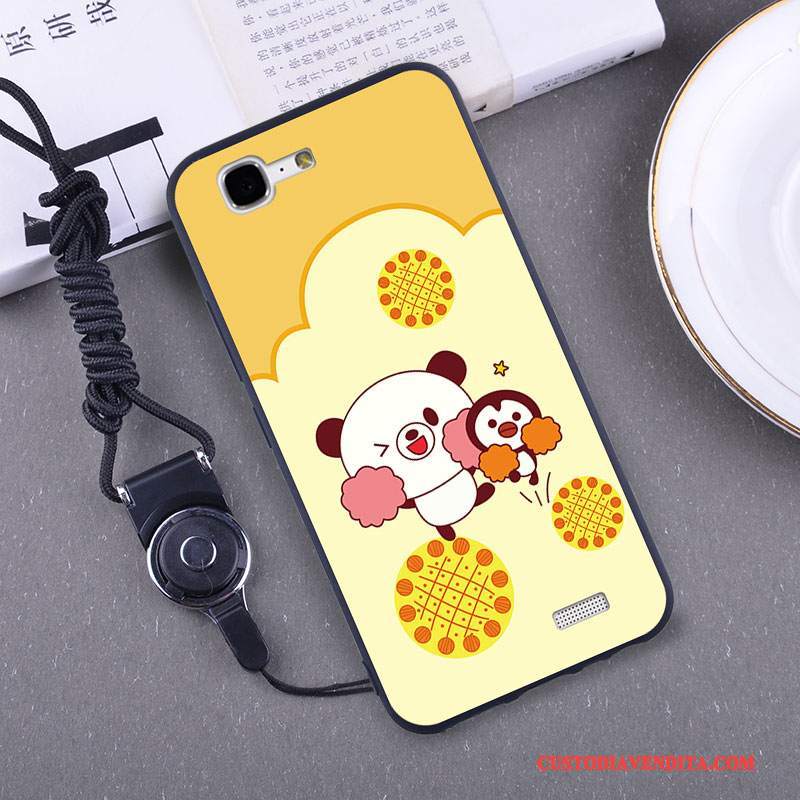 Custodia Huawei Ascend G7 Silicone Pellicola Protettivatelefono, Cover Huawei Ascend G7 Ornamenti Appesi Giallo