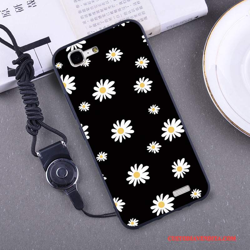 Custodia Huawei Ascend G7 Silicone Pellicola Protettivatelefono, Cover Huawei Ascend G7 Ornamenti Appesi Giallo