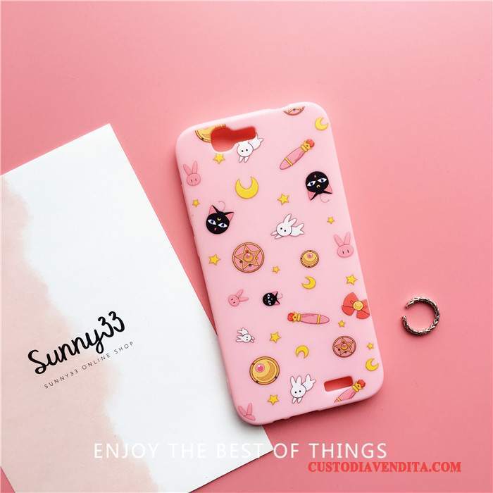 Custodia Huawei Ascend G7 Silicone Rosa Morbido, Cover Huawei Ascend G7 Telefono Bello