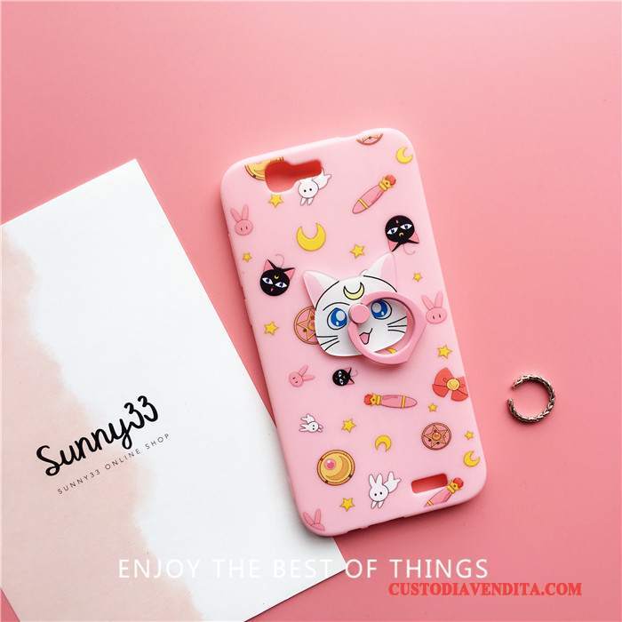 Custodia Huawei Ascend G7 Silicone Rosa Morbido, Cover Huawei Ascend G7 Telefono Bello