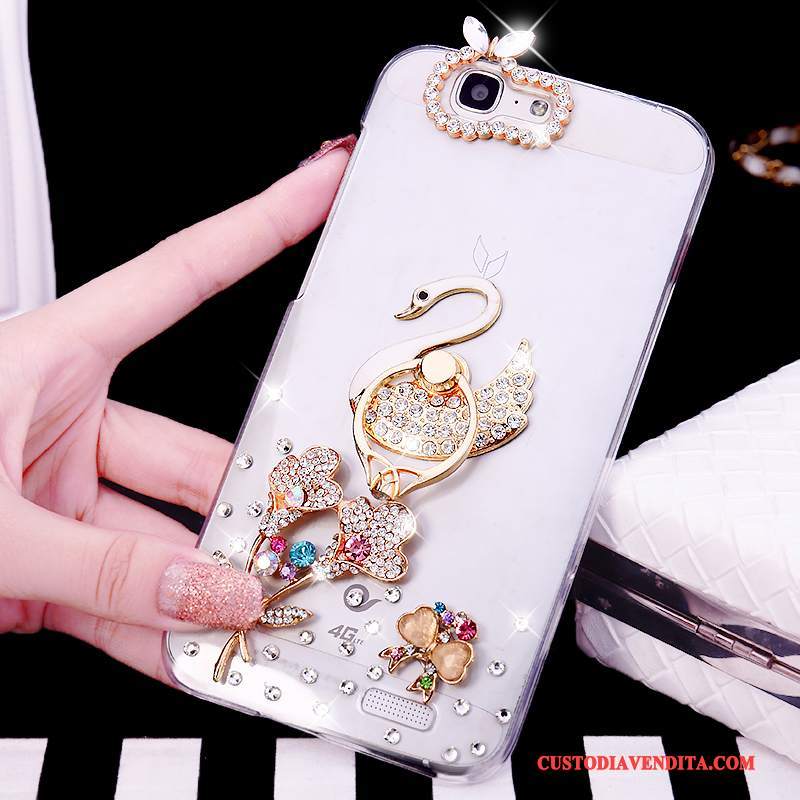 Custodia Huawei Ascend G7 Strass Telefono Ring, Cover Huawei Ascend G7 Tendenza Bianco