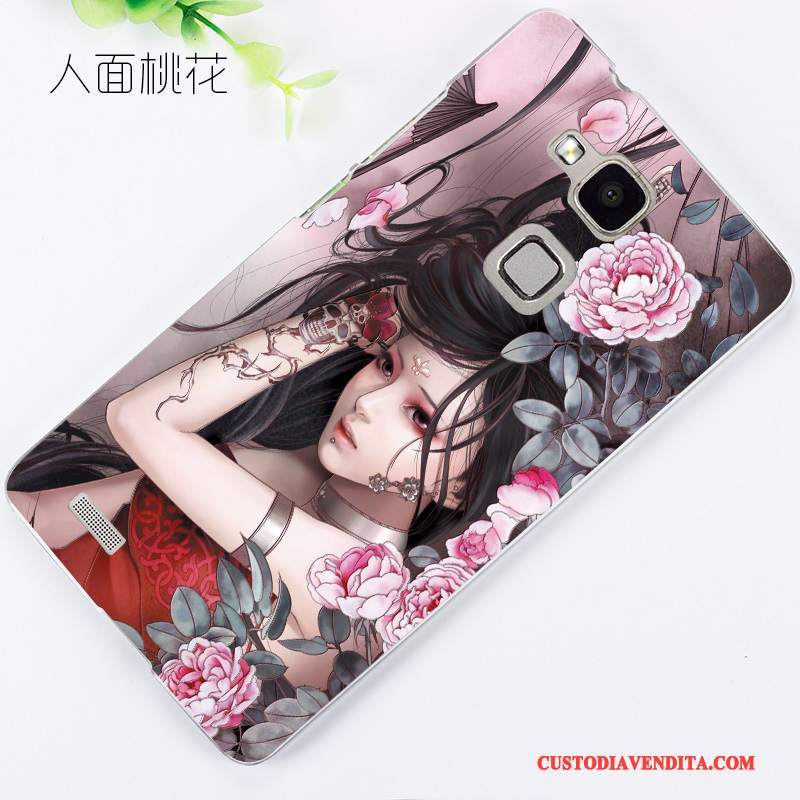 Custodia Huawei Ascend Mate 7 Creativo Fresco Anti-caduta, Cover Huawei Ascend Mate 7 Goffratura Tendenza Blu