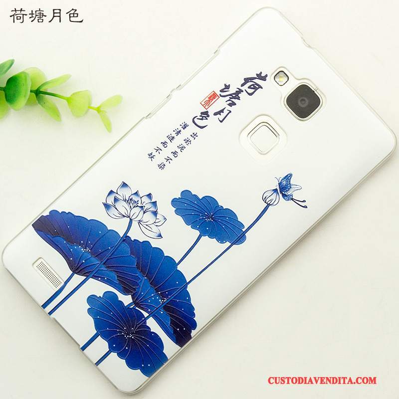 Custodia Huawei Ascend Mate 7 Creativo Fresco Anti-caduta, Cover Huawei Ascend Mate 7 Goffratura Tendenza Blu