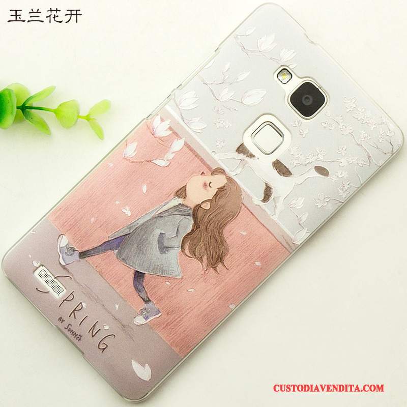 Custodia Huawei Ascend Mate 7 Creativo Fresco Anti-caduta, Cover Huawei Ascend Mate 7 Goffratura Tendenza Blu