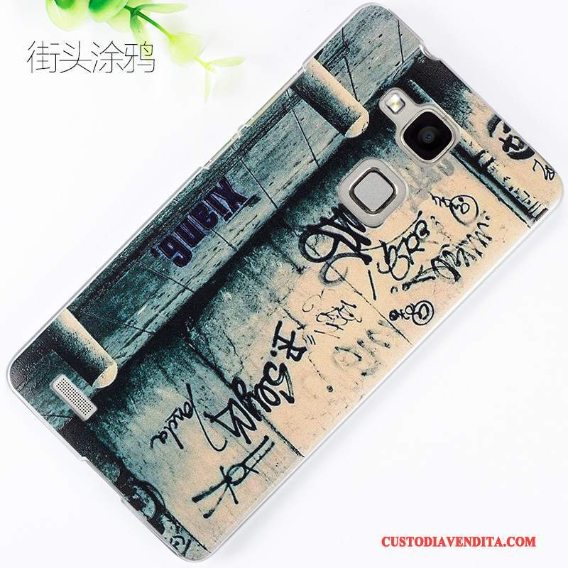 Custodia Huawei Ascend Mate 7 Creativo Fresco Anti-caduta, Cover Huawei Ascend Mate 7 Goffratura Tendenza Blu