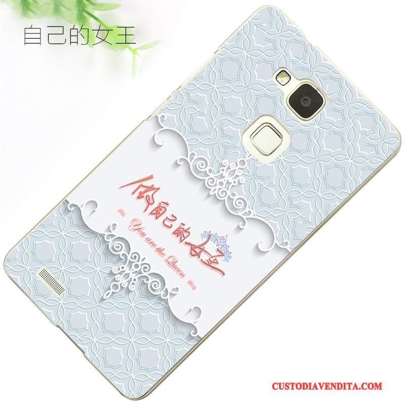 Custodia Huawei Ascend Mate 7 Creativo Fresco Anti-caduta, Cover Huawei Ascend Mate 7 Goffratura Tendenza Blu