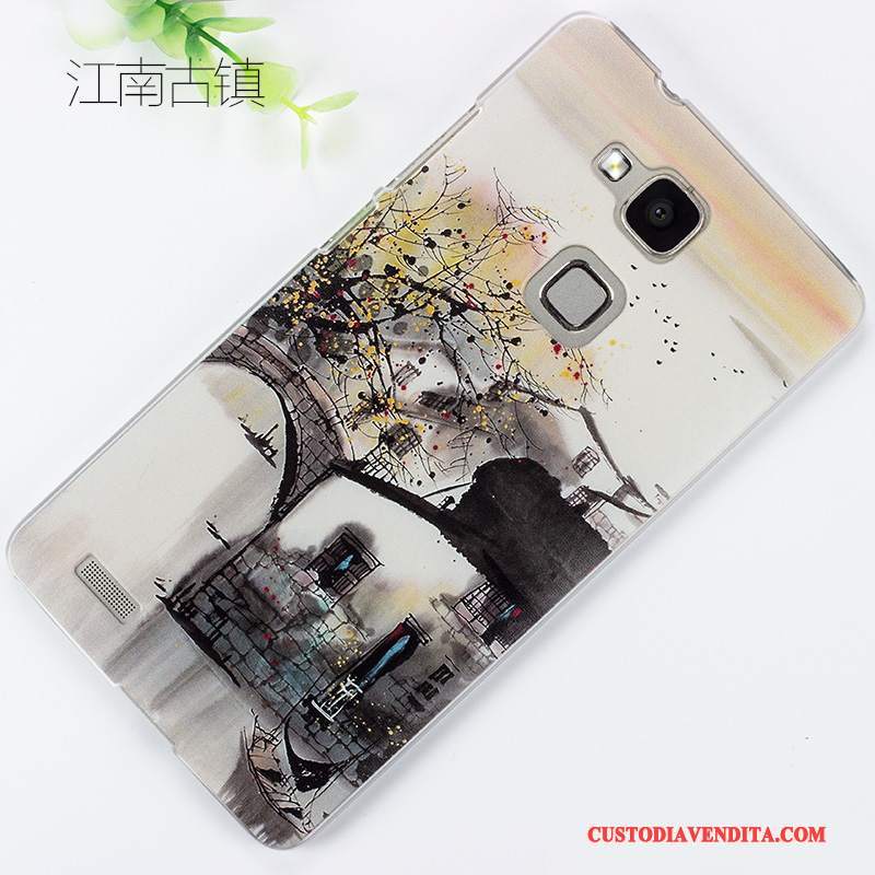 Custodia Huawei Ascend Mate 7 Creativo Fresco Anti-caduta, Cover Huawei Ascend Mate 7 Goffratura Tendenza Blu