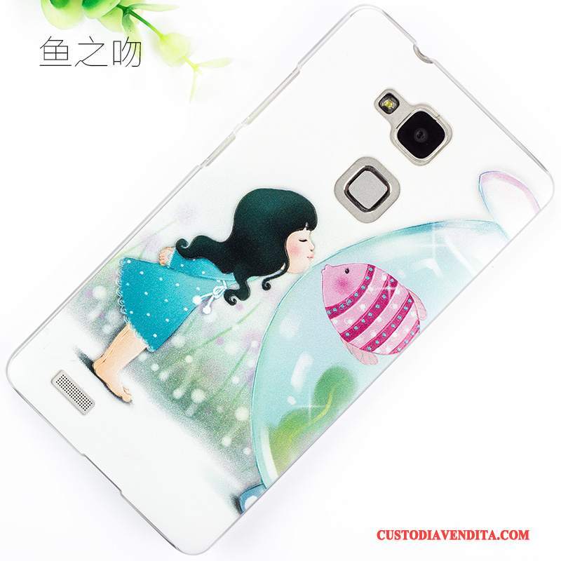 Custodia Huawei Ascend Mate 7 Creativo Fresco Anti-caduta, Cover Huawei Ascend Mate 7 Goffratura Tendenza Blu