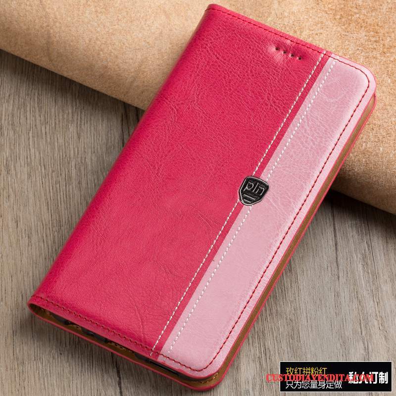 Custodia Huawei Ascend Mate 7 Pelle Rosso Anti-caduta, Cover Huawei Ascend Mate 7 Protezione Telefono