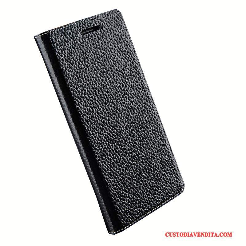 Custodia Huawei Ascend Mate 7 Pelle Semplici Nero, Cover Huawei Ascend Mate 7 Protezione Telefono