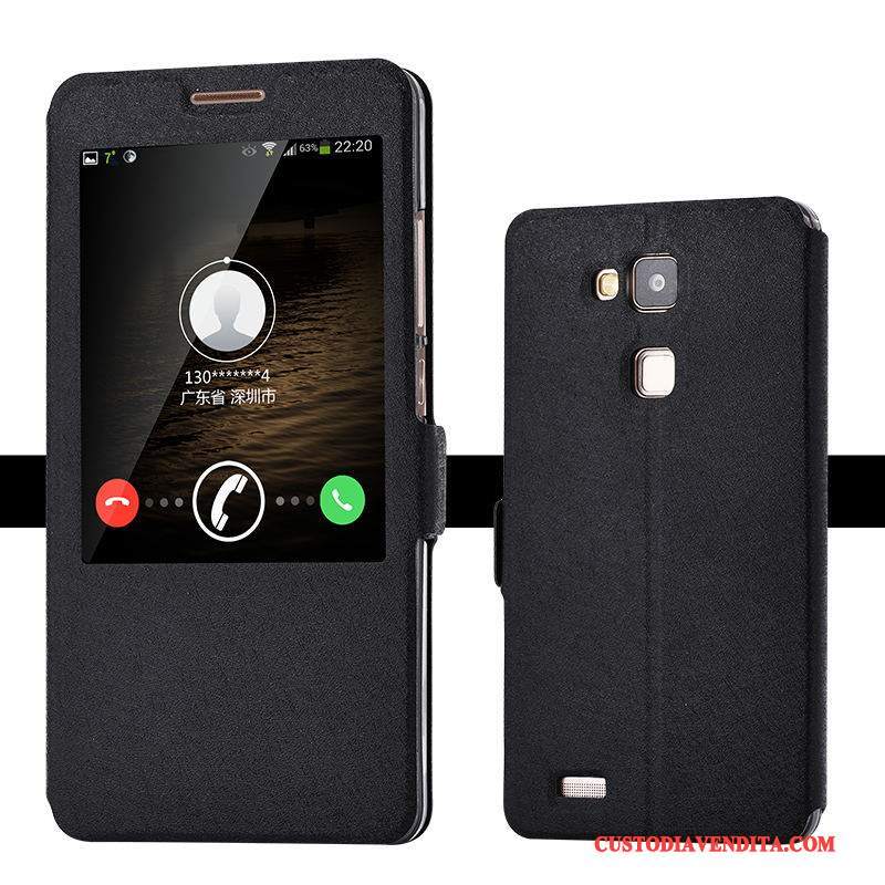 Custodia Huawei Ascend Mate 7 Protezione Tendenzatelefono, Cover Huawei Ascend Mate 7 Folio Oro