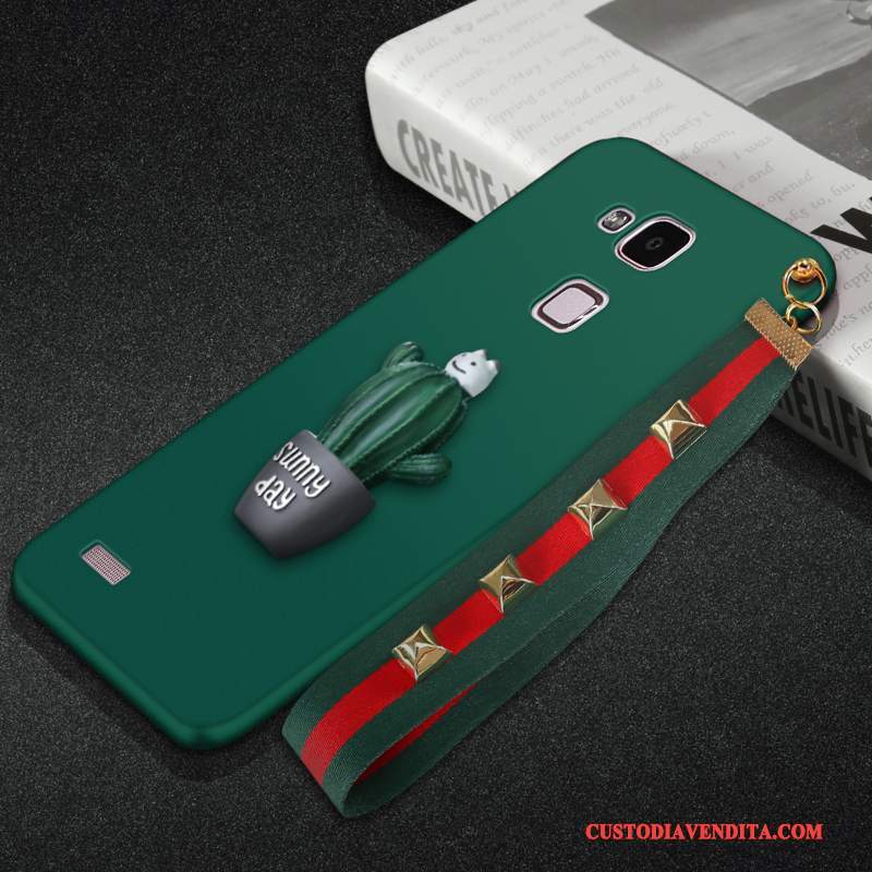 Custodia Huawei Ascend Mate 7 Silicone Anti-caduta Verde Scuro, Cover Huawei Ascend Mate 7 Protezione Telefono Ornamenti Appesi