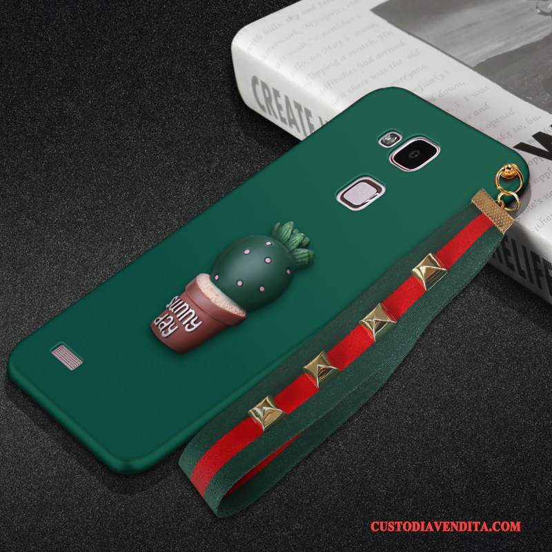 Custodia Huawei Ascend Mate 7 Silicone Anti-caduta Verde Scuro, Cover Huawei Ascend Mate 7 Protezione Telefono Ornamenti Appesi