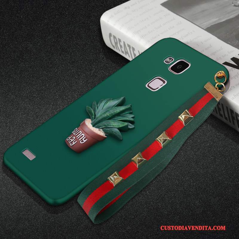 Custodia Huawei Ascend Mate 7 Silicone Anti-caduta Verde Scuro, Cover Huawei Ascend Mate 7 Protezione Telefono Ornamenti Appesi