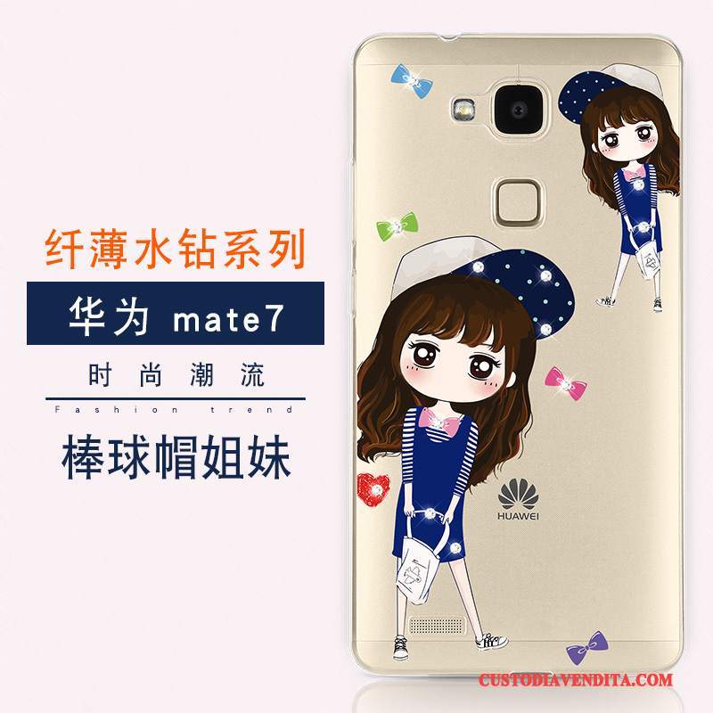 Custodia Huawei Ascend Mate 7 Silicone Anti-cadutatelefono, Cover Huawei Ascend Mate 7 Colore Tendenza Tutto Incluso