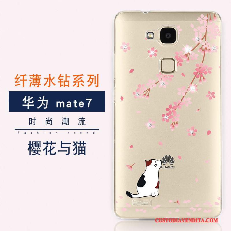 Custodia Huawei Ascend Mate 7 Silicone Anti-cadutatelefono, Cover Huawei Ascend Mate 7 Colore Tendenza Tutto Incluso