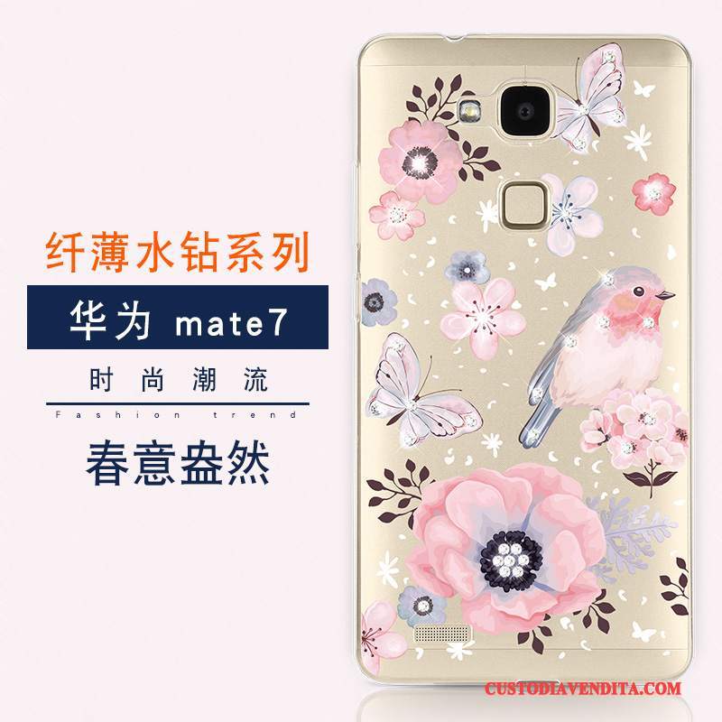 Custodia Huawei Ascend Mate 7 Silicone Anti-cadutatelefono, Cover Huawei Ascend Mate 7 Colore Tendenza Tutto Incluso