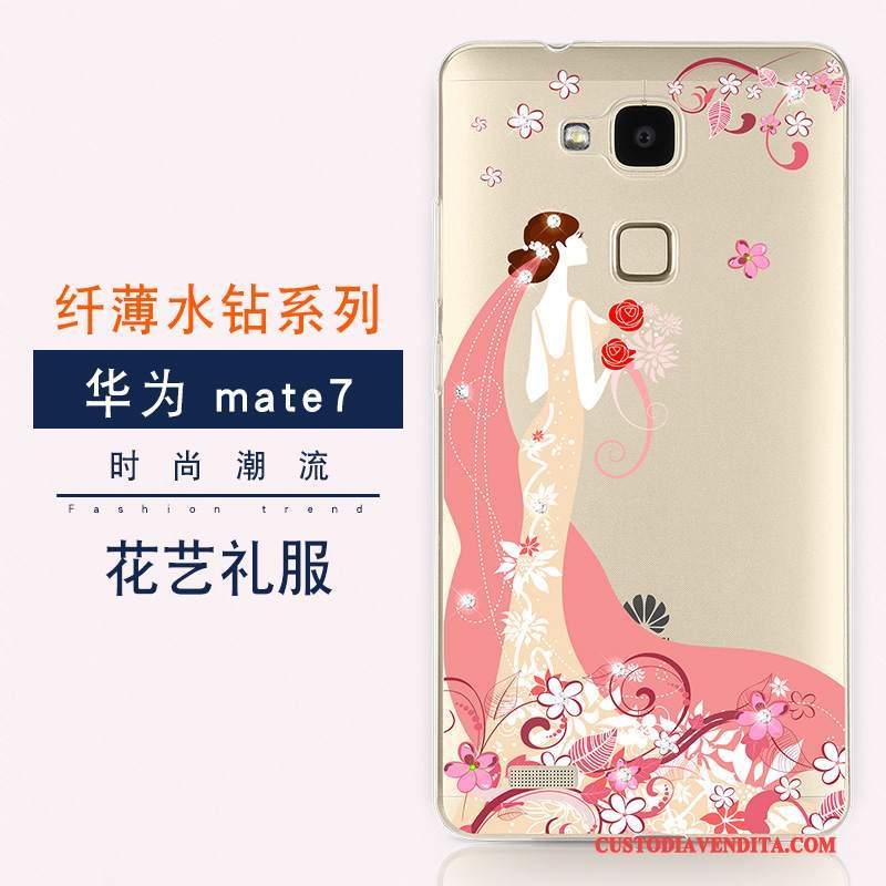 Custodia Huawei Ascend Mate 7 Silicone Anti-cadutatelefono, Cover Huawei Ascend Mate 7 Colore Tendenza Tutto Incluso