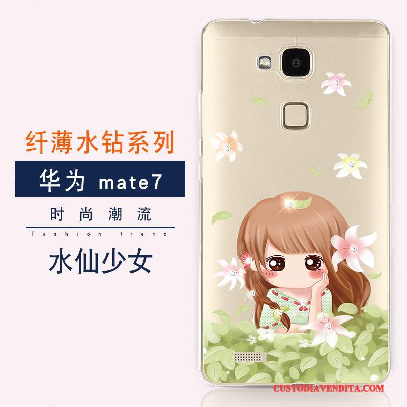 Custodia Huawei Ascend Mate 7 Silicone Anti-cadutatelefono, Cover Huawei Ascend Mate 7 Colore Tendenza Tutto Incluso