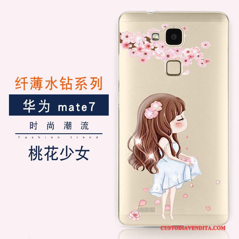 Custodia Huawei Ascend Mate 7 Silicone Anti-cadutatelefono, Cover Huawei Ascend Mate 7 Colore Tendenza Tutto Incluso