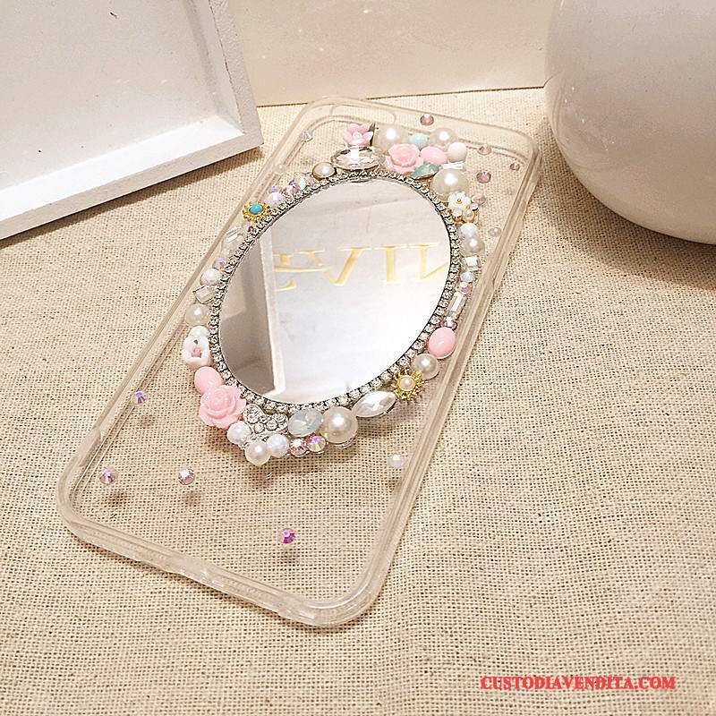 Custodia Huawei Ascend Mate 7 Silicone Nappa Morbido, Cover Huawei Ascend Mate 7 Strass Telefono Fiori