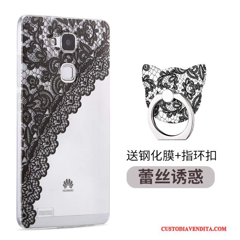 Custodia Huawei Ascend Mate 7 Silicone Nuovo Tendenza, Cover Huawei Ascend Mate 7 Protezione Anti-caduta Nero