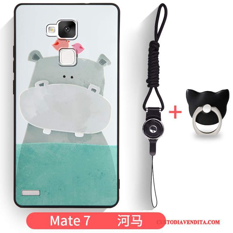 Custodia Huawei Ascend Mate 7 Silicone Tutto Incluso Anti-caduta, Cover Huawei Ascend Mate 7 Creativo Tendenza Ornamenti Appesi