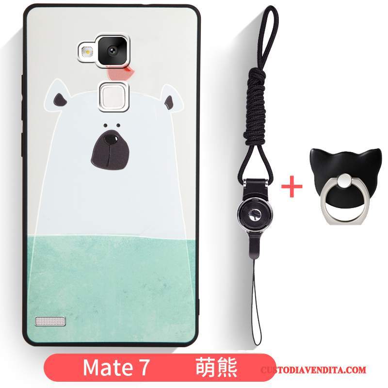 Custodia Huawei Ascend Mate 7 Silicone Tutto Incluso Anti-caduta, Cover Huawei Ascend Mate 7 Creativo Tendenza Ornamenti Appesi