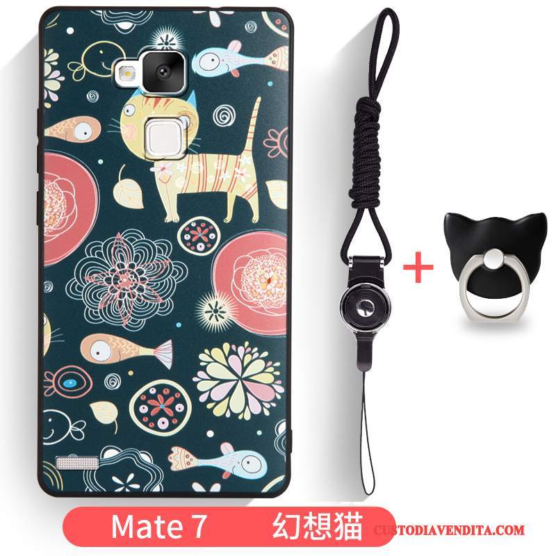 Custodia Huawei Ascend Mate 7 Silicone Tutto Incluso Anti-caduta, Cover Huawei Ascend Mate 7 Creativo Tendenza Ornamenti Appesi