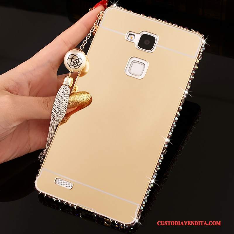 Custodia Huawei Ascend Mate 7 Strass Difficile Specchio, Cover Huawei Ascend Mate 7 Protezione Telefono Tendenza