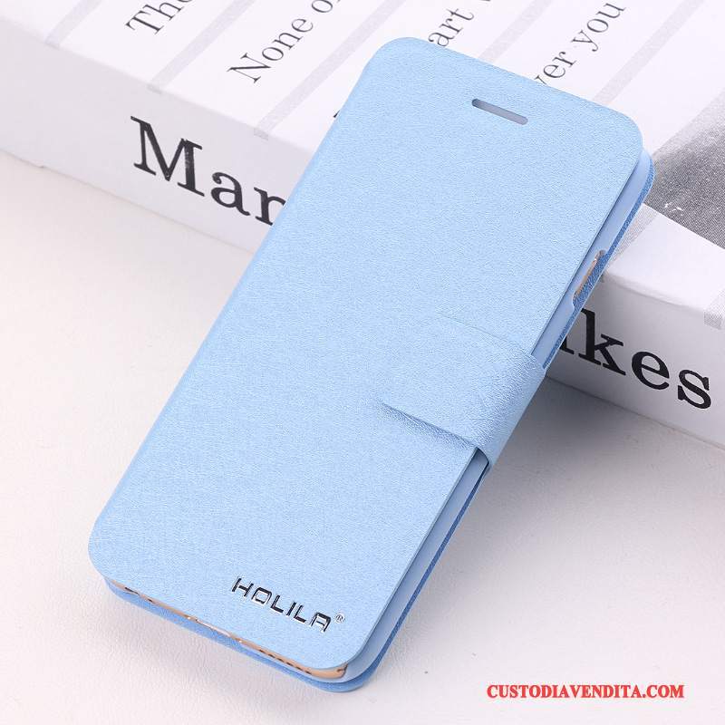 Custodia Huawei G7 Plus Folio Anti-caduta Blu, Cover Huawei G7 Plus Pelle Telefono