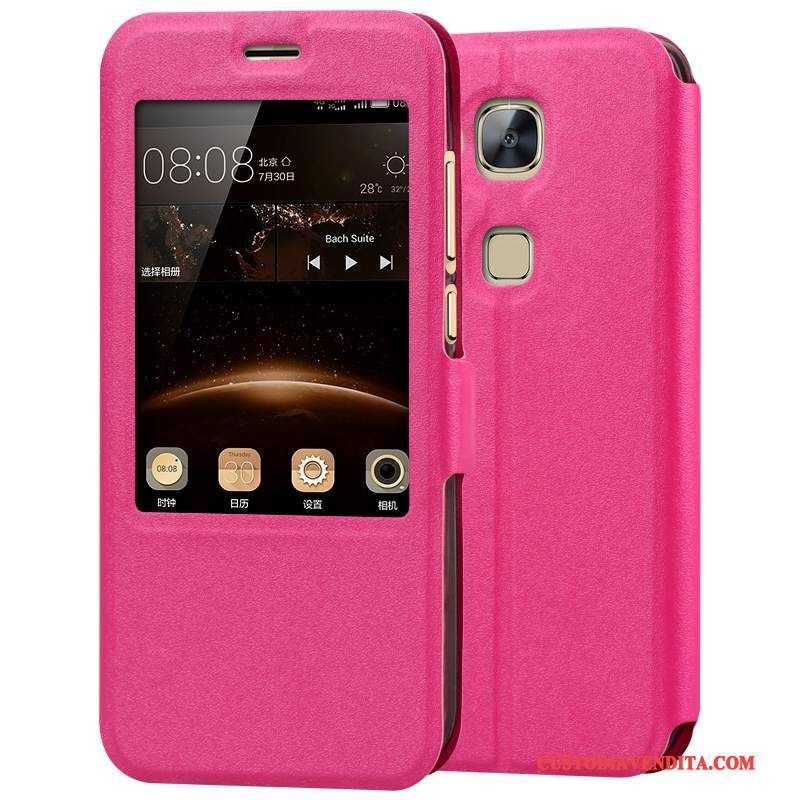 Custodia Huawei G7 Plus Folio Orotelefono, Cover Huawei G7 Plus Pelle